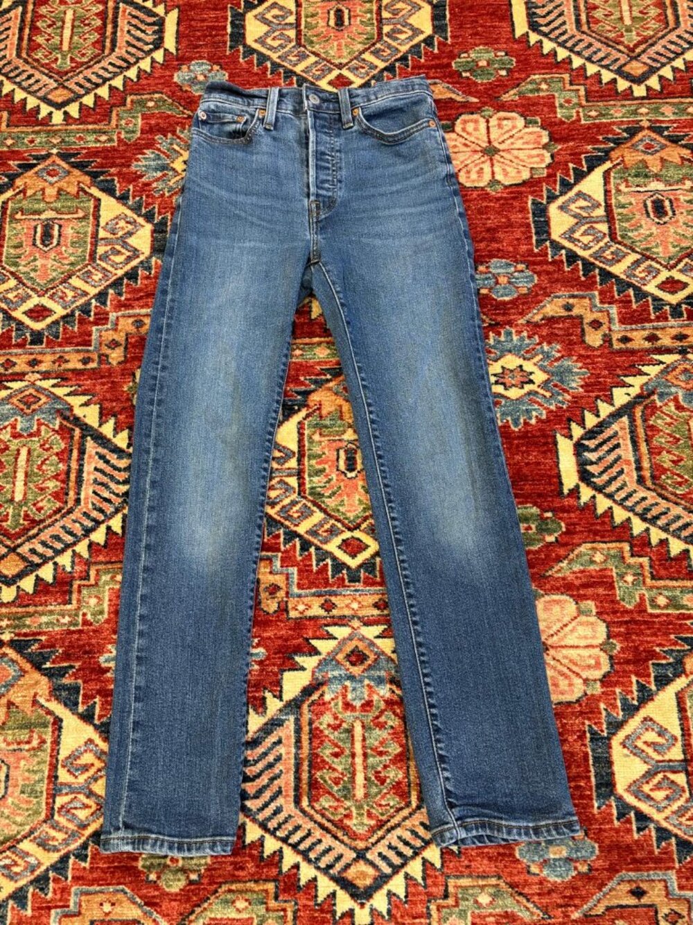 Levi’s Wedgie Straight High Rise Button Fly Jeans